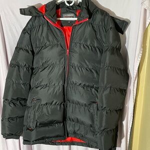 Fahrenheit Men's Black and Red Puffer Jacket